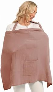 Wimst Muslin Nursing Cover Breastfeeding for Women, Soft and Breathable Breastfeeding Cover with Rigid Hoop for Nursing Apron (Dusty Rose)