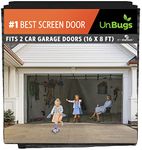 Garage Screen Doors for 2 Car Garage – Fits up to 16’ Wide x 8’ High – Fiberglass Mesh Magnetic Screen Door