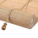 Zlovne Natural Bamboo Roll Up Window,Roller Shades Cut Off Light Filtering Blinds Anti-Uv Bamboo Roman Shade,for Balcony,Bedroom,Tea Room,Courtyard,Home Furnishings (Brown,W60xH140cm/24x55in)