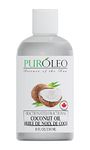 PUROLEO Fractionated Coconut Oil 8 Fl Oz/236 ML (Packed In Canada) 100% Natural and odorless Moisturizer & Carrier Oil | Hair Skin Body, Aromatherapy, Massage, Makeup Remover | huile de coco, huile massage