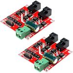 DROK DC Motor Driver 2pcs, L298 Dual H Bridge Motor Speed Controller DC 6.5V-27V 7A PWM Motor Regulator Board 12V 24V Electric Motor Control Module Industrial 160W with Optocoupler Isolation