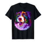 Border Collie Pop Art Portrait Colorful For Dog Owners T-Shirt