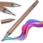 iAccessories 2-in-1 Fine Point Silicon Disc Tip Stylus with Ballpoint Pen for All Touch Screen Devices Android Mobile Phones Tablets Pads - Rose Gold