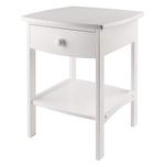 Winsome Wood End Table/Night Stand with Drawer and Shelf, White