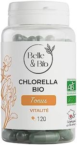DETOX & ANTI-FATIGUE - Chlorella certifié Bio - Vitalité - Pilulier de 120 gélules - Cure 2 mois - Complément Alimentaire BELLE&BIO - Fabriqué en France