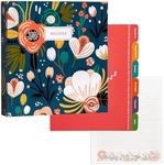 Jot & Mark 3 Ring Recipe Binder 8.5" x 11" | Full-Page with Clear Protective Sleeves and Color Printing Paper for Family Recipes (8.5"x11" Recipe Binder, Garden Floral)