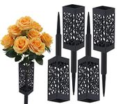 Bocola Cemetery Artificial Flower Vase for Grave Decorations 4 Headstones Fake Floral Holder with Spikes Outdoor Tombstone Markers Memorials