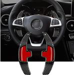 Asmahlaia Carbon-Fiber Paddle-Shifter Extension for Mercedes-Benz, Paddle Shifter Cover,Car Refitting Decoration Accessories,for Benz A B C CLA CLS E GLA GLC S SL SLC Class(Black)