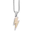 Sky Lightning Charm Necklace Silver Zircon Stainless Steel Pendant