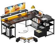 ODK L Shaped Gaming Desk with File 