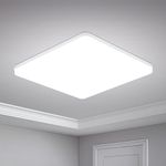 Yafido Ceiling Light Ultra Slim 48W 4320LM LED Panel Light Quick Installation Ceiling Downlight Daylight White 6500K UFO Lamp for Living Room Kitchen Bedroom Hallway Balcony 30*30*4cm Not-dimmable