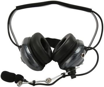 Aviation Headset, 24 DB Passive Noise Reduction Pilot Headset with Noise Canceling Microphone, Acoustic Foam Ear Cups & AUX Port, Two Way Radio Headset for Pilot