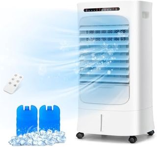 DORTALA Evaporative Air Cooler, Portable Cooling Fan with Remote, 15H Timer, 63° Oscillation, 3 Modes, 3 Speeds, 2.6 Gal Water Tank, Personal Swamp Cooler for Bedroom Home Office Dorm