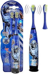 FunBlast Cartoon Electric Toothbrushes for Kids – Vibrating Motion Toothbrushes with Replacement Brush Head, Soft Electric Battery Powered Toothbrushes for 3+ Years Kids (Battery Included) 1 Count (Blue)