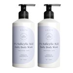 ARATA 1% Salicylic Acid Exfoliating Body Wash 600ml for Body & Back Acne | Prevents Dry, Rough, Bumpy, and Strawberry Skin | Deep Cleanses Skin | For All Skin Types | Body Shower Gel