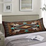 Rustic Southwestern Body Pillow Cover Tribal Native American Indian Geometric Long Pillow Case Protector with Zipper Decorative Soft Large Pillow Cases Covers Cushoned for Bed,Couch,Sofa 20"x54"