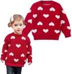 Simplee kids Baby Girls' Valentine's Sweater Red Pullover Coat Cotton Sweater Patterns to Knit Heart for Autumn Fall and Winter 6-12 Months