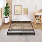 Lutown-Teen 4 Inch Bed Frame Queen Size Heavy Duty Steel Slat Support Metal Platform Queen Bed Frame No Box Spring Needed, Easy Assembly, Black