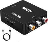 Raysha HDMI to RCA Converter, AV to HDMI Adapter, 1080p 3RCA to HDMI CVBS AV Composite Video Audio Adapter with USB Charge Cable for TV/Laptop/PS2/ PS3/ PC/STB/Xbox/VHS/VCR/Camera/Blue-Ray DVD