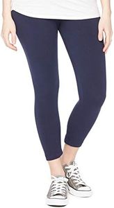 Motherhood Maternity Women's Essential Stretch Crop Secret Fit Over The Belly Pregnancy Legging, Navy, Large, Navy
