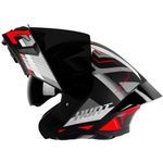 Steelbird SBA-20 Hunt ISI Certified Flip-Up Graphic Helmet for Men and Women with Inner Smoke Sun Shield (X-Large 620 MM, Matt Black Red with Black Spoiler and Smoke Visor)