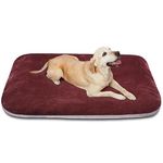 Magic Dog Super Soft Large Dog Bed Orthopedic Pet Beds 39 Inches Washable Anti Slip Bottom Dog Sleeping Mattress with Removable Cover, Burgundy L