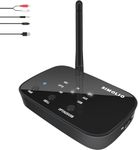 SIMOLIO Bluetooth 5.0 Transmitter for TV, aptX Low Latency & aptX HD Wireless Audio Adapter for BT Headphones/Speakers, Optical/RCA/AUX/USB, Connect to 2 Headsets Simultaneously, Class 1, 197 ft Range