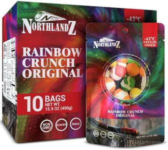 NORTHLANDZ Freeze Dried Candy | RAINBOW CRUNCH ORIGINAL | -42°C Freeze-Dried | Assorted Sweet Fruit Flavors | 1.5oz/each| Light & Crunchy Snack | Unique Candy Experience | 10-Pack