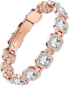 Jecanori Pure Copper Magnetic Bracelet for Women, 4X Strength Magnetic Therapy Bracelet with 3800 Gauss Neodymium Magnets, Adjustable Copper Jewelry Gift