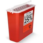 Oakridge Products Sharps Container for Home Use and Professional 5 Quart (1-Pack), Biohazard Needle and Syringe Disposal, Mailbox Style Lid, CDC Certified