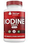 Iodine Tablets 150mcg 180 Vegan High Strength Tablets Iodine Supplements, Natural Source of Iodine from Potassium Iodide, 6 Month Supply, GMO Free, Made in UK by New Leaf