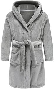 E.W Apparel Boys Robe Soft Fleece Bathrobe for Kids(Gray,11-12 Years)