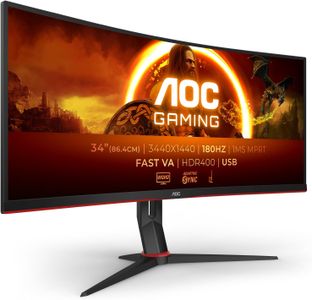 AOC 34" Curved Gaming Monitor – UltraWide QHD, 144Hz