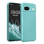 kwmobile Case Compatible with Google Pixel 8a Case - Soft TPU Back Phone Cover - with Metallic Look - Metallic Mint Green