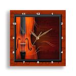 3dRose dpp_18390_3 Violin or Fiddle Wall Clock, 15 by 15-Inch