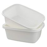 Teyyvn 3-Pack White Plastic Wash Basin Dish Pan, 18 Quart