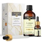 Avatra Lemon Essential Oil for Skin & Aromatherapy | Natural & Undiluted Essential Oil for Diffuser, Household Cleaning | Therapeutic Grade Essential Oil with Glass Dropper- 3.38 Fl Oz