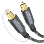 WARRKY Optical Cable, Optical Cable for Soundbar to TV, 1M / 3.3FT [24K Gold-Plated Plug, Metal Case, Braided] Digital Optical Audio Cable Toslink Compatible with LG, Samsung, Sony, Panasonic etc.