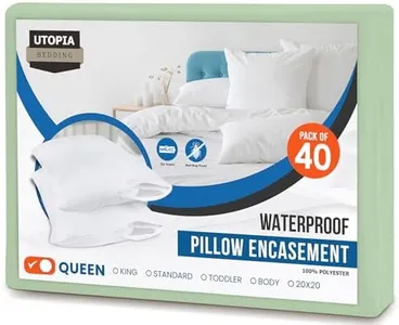 Utopia Bedding Waterproof Pillow Protectors Zippered (40 Pack, Sage) Queen Size, Zippered Pillowcases, Bed Bug Proof Pillow Encasement Covers 20 x 28 Inches