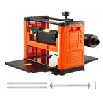 Uargd 13-Inch Thickness Planer with Two Blades, 1800W Motor, 23500 RPM, Single-Speed Design, Dual Rollers, and Safety Features for Woodworking Projects on Hard and Soft Materials