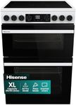 Hisense HDUKC60W 60cm Electric Cooker with Ceramic Hob-White, A Rated Double Oven 50L/80L [Energy Class A]