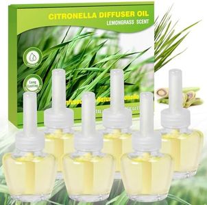 LASENTEUR Citronella Air Freshener Plug in Refills, Citronella Scented Plug in Diffuser Air Freshener Refills for Air Wick, Lemongrass Fragrance for Home, Indoor, Outdoor, 6 Count 3.96 FL Oz