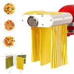 3 in 1 Roller & Cutters Attachment Set For KitchenAid Stand Mixers Included Pasta Sheet Roller, Spaghetti, Fettuccine Cutter Maker Accessories, And Cleaning Brush & Pasta Drying Rack