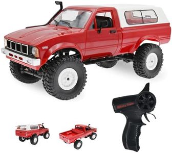 The Perseids RC Rock Crawler Pickup Truck 1:16 Remote Control Car 2.4G 4x4 Off-Road Semi Truck and Trailer All Terrain RTR Racing Vehicle With 2 Batteries for Adults (WPL C24)