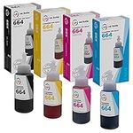 LD © Compatible Epson 664 / T664 Ink Bottle 4PK: T664120 Black, T664220 Cyan, T664320 Magenta & T664420 Yellow for Expression ET-2500, ET-2550, ET-2600, ET-2650 & WorkForce ET-16500, ET-4500