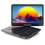 WOLFANG 17.5" Portable DVD Player with 15.6" Large HD Display, 6 Hours Rechargeable Battery, No Region Restrict, Dual Stereo Speakers, Support for USB/SD Card/Sync TV/Projector Screen