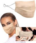 KARIZMA Beverly Hills Silk Face Mask. Champagne Fashionable Designer Face Mask for Women. Washable Fabric Face Mask Reusable Facemask. 19 Momme Mulberry Silk Mask - Luxury Fashion Masks for Women