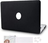 SwooK Pu Leather Surface Case for MacBook Pro 13 Case 2020 Release M1 A2338 A2289 A2251 MacBook Pro 13 Inch Hard Shell Case Cover,Black