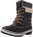 GLOBALWIN Women's Waterproof Winter Boots Snow Boots For Women, 1910 Black/Grey, 11