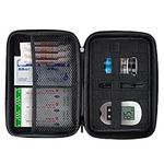 Diabetic Supplies Travel Case Zipper Organizer Pocket Bag for Glucometer, Testing Equipment, Lancets, Test Strips, Lancing Device, Syringes, Alcohol Wipes, Medication, Pens, Needles, CASE ONLY(Black)